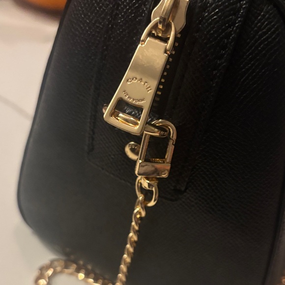 Coach Black Satchel with Gold Accents - Picture 2 of 8